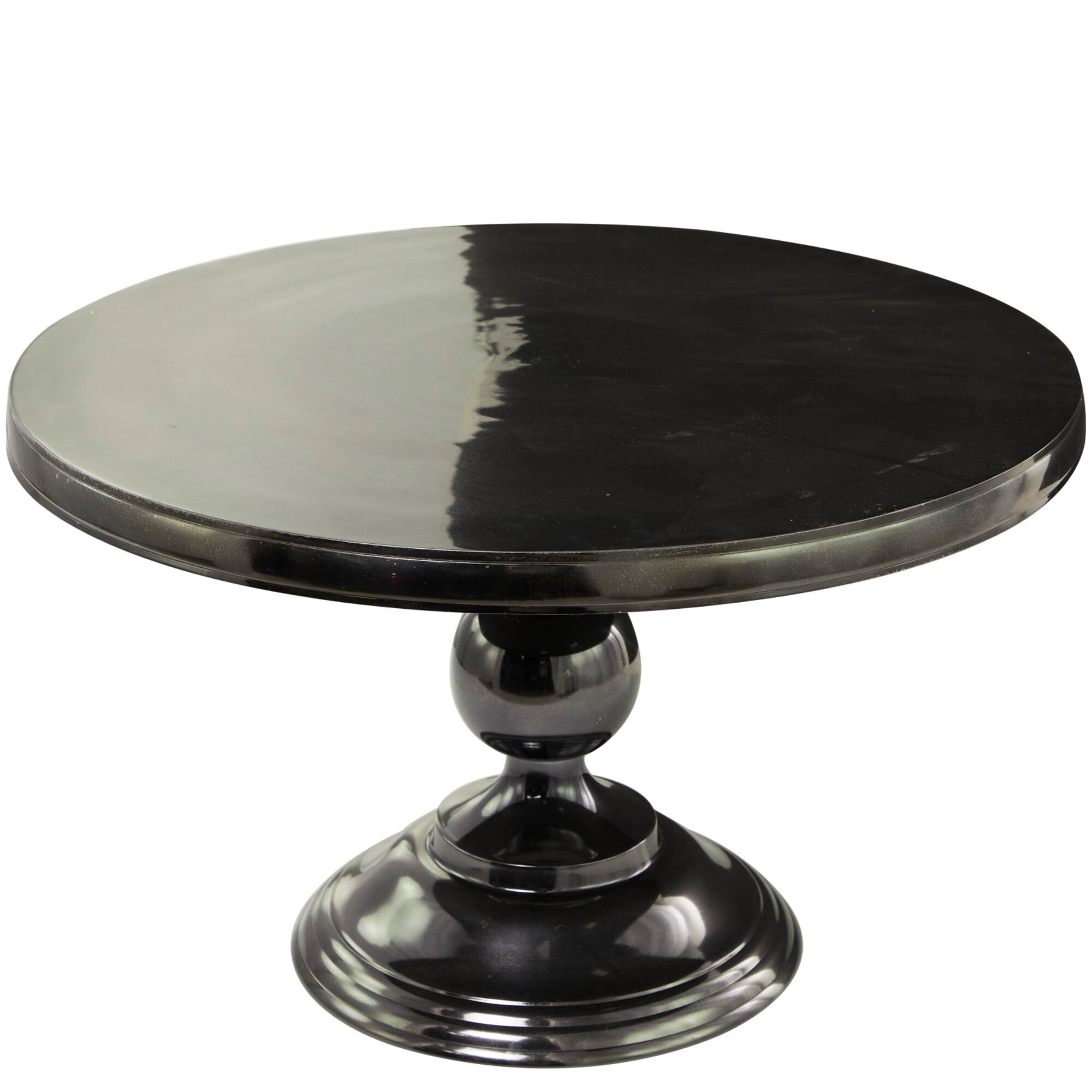 Black Aluminum Coffee Table with Pedestal Base 31" x 31" x 19"